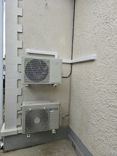 Installation climatisation hitachi double unite le theil en auge 14130