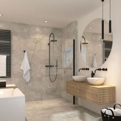 Conception salle de bain double vasque douche italienne deauville 14800