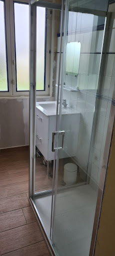 Installation cabine de douche meuble vasque fourneville 14600
